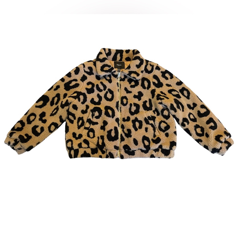 Forever 21+ Leopard Print Teddy Jacket Coat Tan and Black Size 3X - Picture 1 of 8